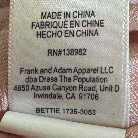 Dress The Population Bettie Deep Plunge Fit and Flare Dress Powder Blush XXS - Picture 10 of 10